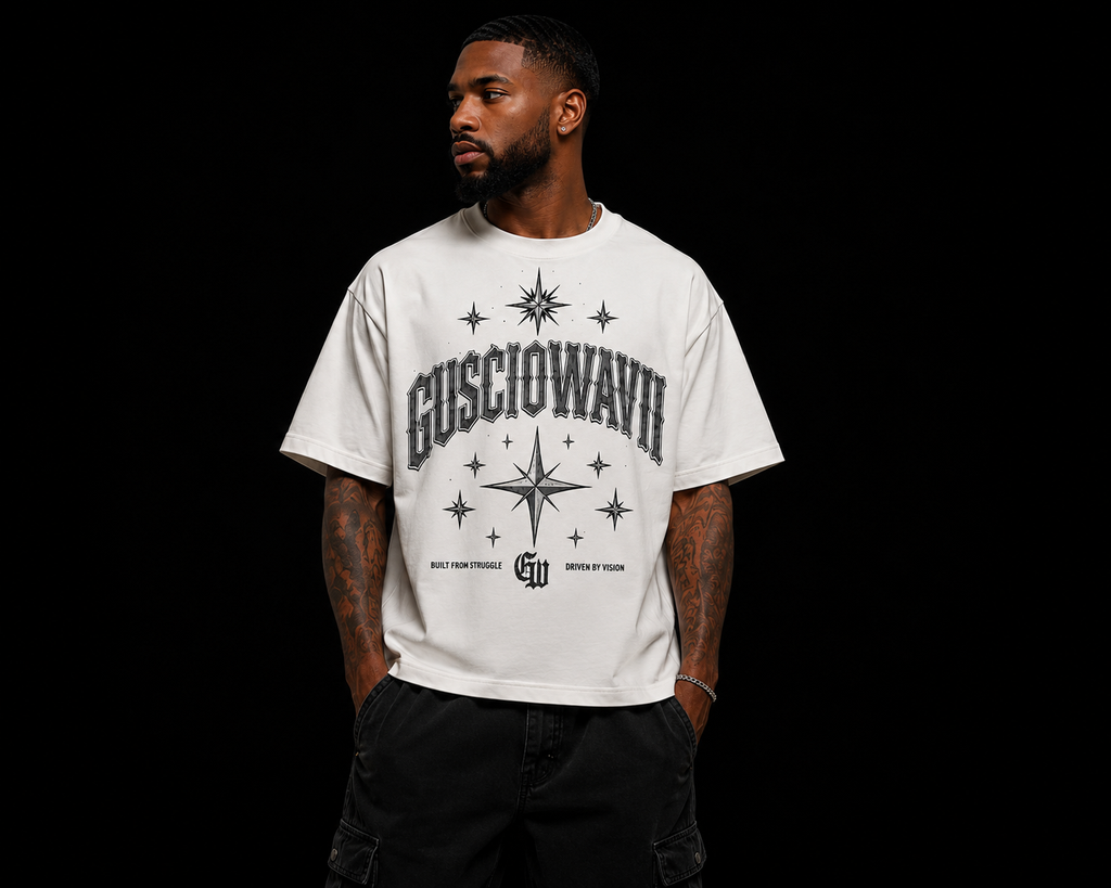 Built From Struggle Boxy Tee – Vintage White